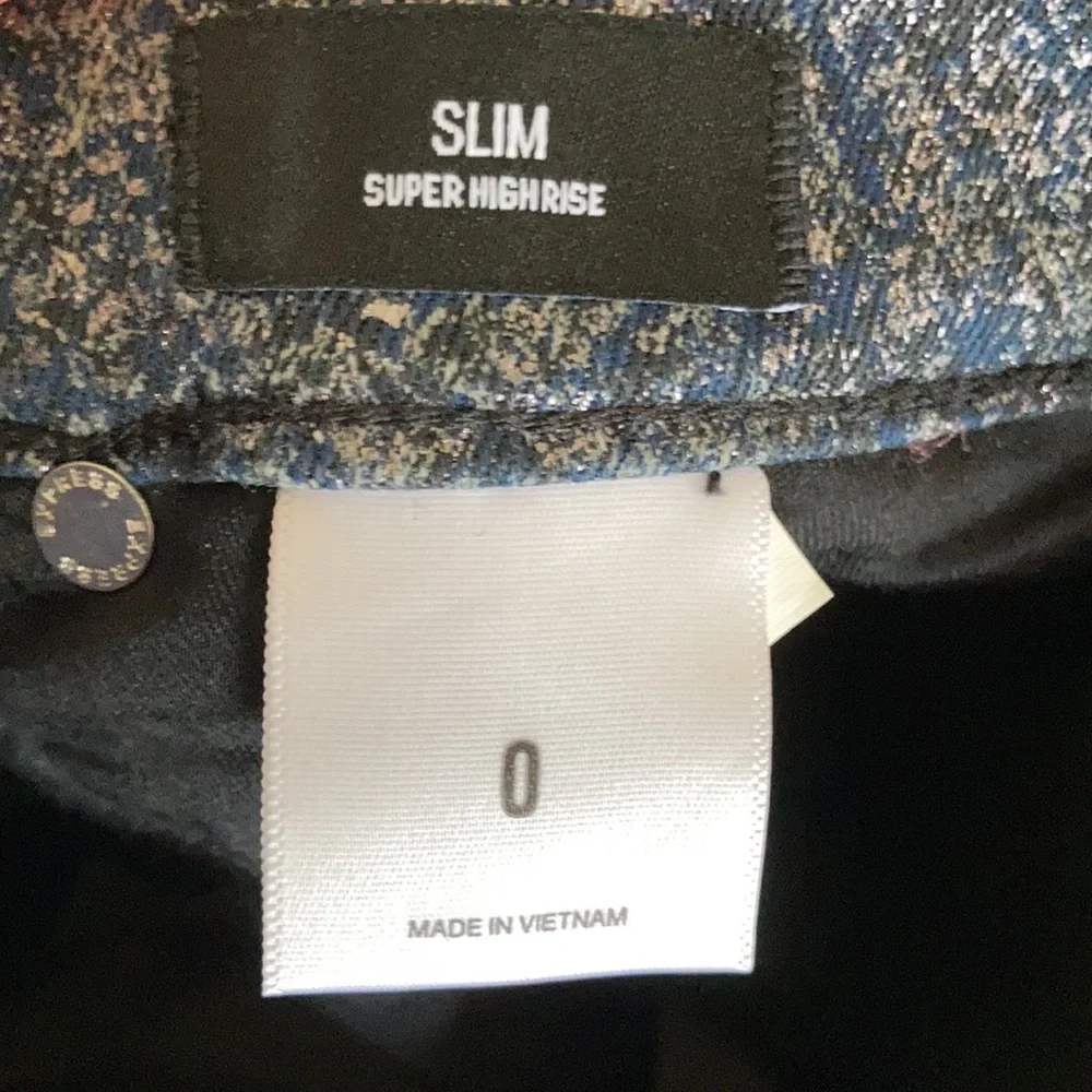 Express super high rise slim metallic jean with stretch 00 0 or 6 - Picture 15 of 17